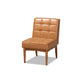 Baxton Studio Sanford Mid-Century Modern Tan Faux Leather Upholstered and Walnut Brown Finished Wood Dining Chair