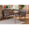 Baxton Studio Odessa Mid-Century Modern Grey Fabric Upholstered and Walnut Brown Finished Wood 3-Piece Dining Nook Set