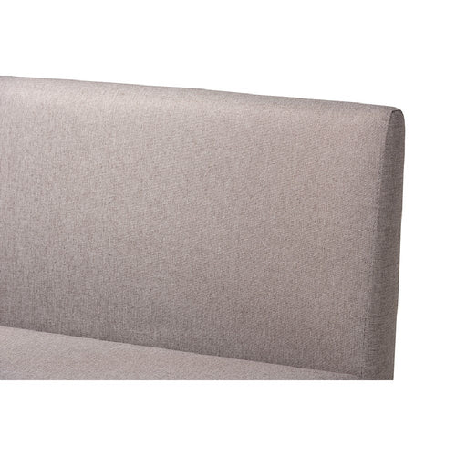 Baxton Studio Odessa Mid-Century Modern Grey Fabric Upholstered and Walnut Brown Finished Wood 4-Piece Dining Nook Set