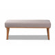 Baxton Studio Odessa Mid-Century Modern Grey Fabric Upholstered and Walnut Brown Finished Wood Dining Bench WHI-BBT8054-Grey-Walnut-Bench