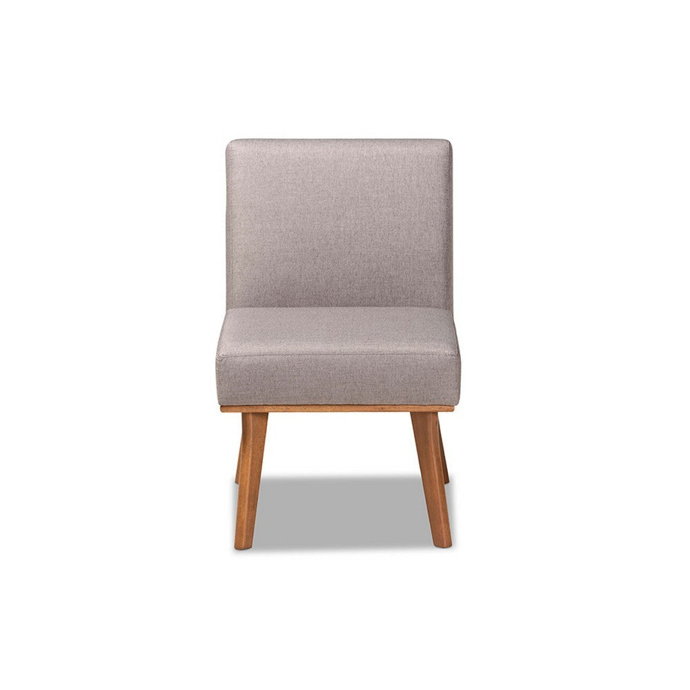 Baxton Studio Odessa Mid-Century Modern Grey Fabric Upholstered and Walnut Brown Finished Wood Dining Chair WHI-BBT8054-Grey-Walnut-CC