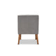 Baxton Studio Stewart Mid-Century Modern Grey Velvet Upholstered and Walnut Brown Finished Wood Dining Chair