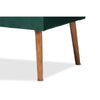 Baxton Studio Alvis Mid-Century Modern Emerald Green Velvet Upholstered and Walnut Brown Finished Wood 2-Piece Dining Nook Banquette Set