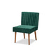 Baxton Studio Alvis Mid-Century Modern Emerald Green Velvet Upholstered and Walnut Brown Finished Wood Dining Chair
