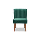 Baxton Studio Alvis Mid-Century Modern Emerald Green Velvet Upholstered and Walnut Brown Finished Wood Dining Chair