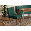 Baxton Studio Alvis Mid-Century Modern Emerald Green Velvet Upholstered and Walnut Brown Finished Wood Dining Chair