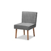 Baxton Studio Alvis Mid-Century Modern Grey Velvet Upholstered and Walnut Brown Finished Wood Dining Chair