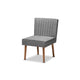 Baxton Studio Alvis Mid-Century Modern Grey Velvet Upholstered and Walnut Brown Finished Wood Dining Chair
