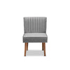 Baxton Studio Alvis Mid-Century Modern Grey Velvet Upholstered and Walnut Brown Finished Wood Dining Chair