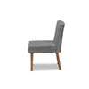 Baxton Studio Alvis Mid-Century Modern Grey Velvet Upholstered and Walnut Brown Finished Wood Dining Chair