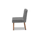 Baxton Studio Alvis Mid-Century Modern Grey Velvet Upholstered and Walnut Brown Finished Wood Dining Chair