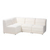 Baxton Studio Maya Modern White Boucle Fabric 4-Piece Modular Sectional Sofa WHI-BBT8070-Maya-Cream-4PC