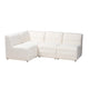 Baxton Studio Maya Modern White Boucle Fabric 4-Piece Modular Sectional Sofa WHI-BBT8070-Maya-Cream-4PC