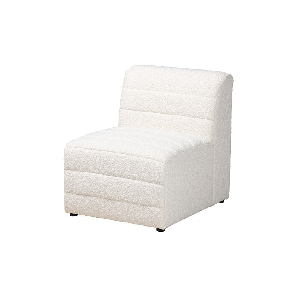 Baxton Studio Maya Modern White Boucle Fabric 4-Piece Modular Sectional Sofa WHI-BBT8070-Maya-Cream-4PC