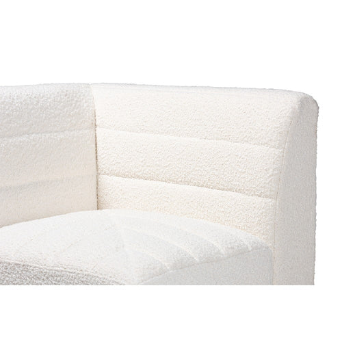 Baxton Studio Maya Modern White Boucle Fabric 4-Piece Modular Sectional Sofa