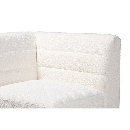 Baxton Studio Maya Modern White Boucle Fabric 4-Piece Modular Sectional Sofa