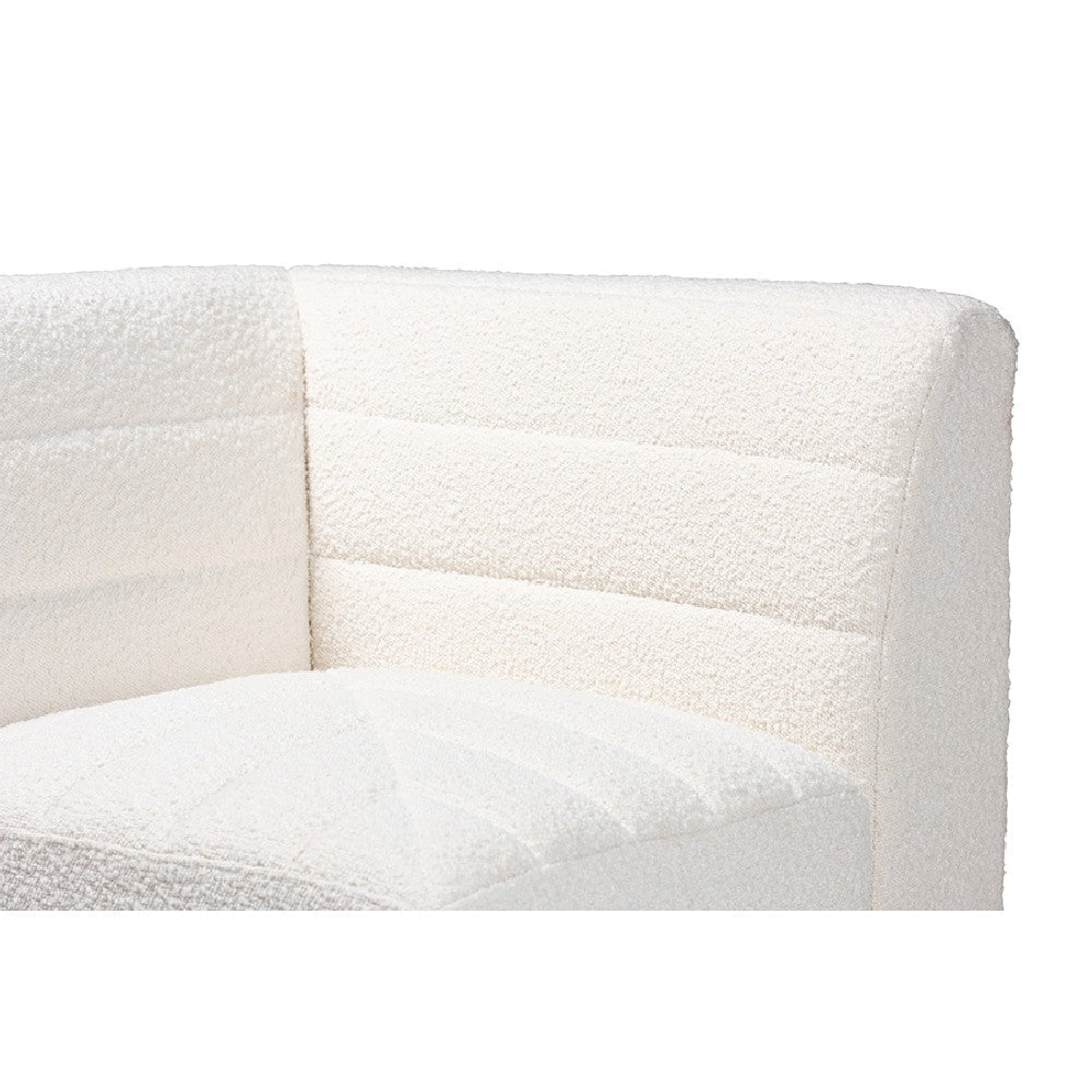 Baxton Studio Maya Modern White Boucle Fabric 4-Piece Modular Sectional Sofa