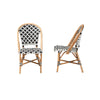 bali & pari Ambre Modern French Black and White Weaving Natural Rattan 2-Piece Bistro Chair Set WHI-BC003-Rattan-DC