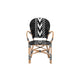bali & pari Wallis Modern French Two-Tone Black and White Weaving and Natural Rattan Indoor Dining Chair WHI-BC010-W3-Rattan-DC-Arm