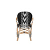 bali & pari Wallis Modern French Two-Tone Black and White Weaving and Natural Rattan Indoor Dining Chair WHI-BC010-W3-Rattan-DC-Arm