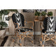 bali & pari Wallis Modern French Two-Tone Black and White Weaving and Natural Rattan Indoor Dining Chair WHI-BC010-W3-Rattan-DC-Arm
