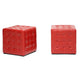 Baxton Studio Siskal Red Modern Cube Ottoman (Set of 2)