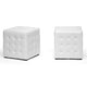 Baxton Studio Siskal White Modern Cube Ottoman (Set of 2)
