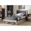 Baxton Studio Pandora Modern and Contemporary Dark Grey and Light Brown Two-Tone 2-Drawer Twin Size Storage Platform Bed