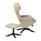 Baxton Studio Elwood Modern Beige Faux Leather 2-Piece Lounge Chair and Footrest Set WHI-BT-70837-04-Beige-LoungeChair