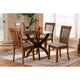 Baxton Studio Bailey Modern and Contemporary Grey Fabric Upholstered and Walnut Brown Finished Wood 5-Piece Dining Set