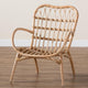 bali & pari Bajo Modern Bohemian Natural Brown Rattan Arm Chair