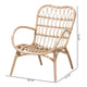 bali & pari Bajo Modern Bohemian Natural Brown Rattan Arm Chair WHI-Bajo-Rattan-CC