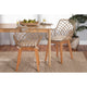 bali & pari Ballerina Modern Bohemian Greywashed Rattan and Natural Brown Finished Wood 2-Piece Dining Chair Set