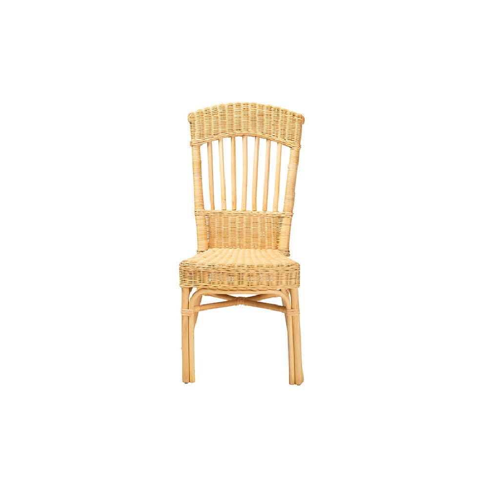 bali & pari Barito Modern Bohemian Natural Brown Rattan Dining Chair WHI-Barito-Rattan-DC