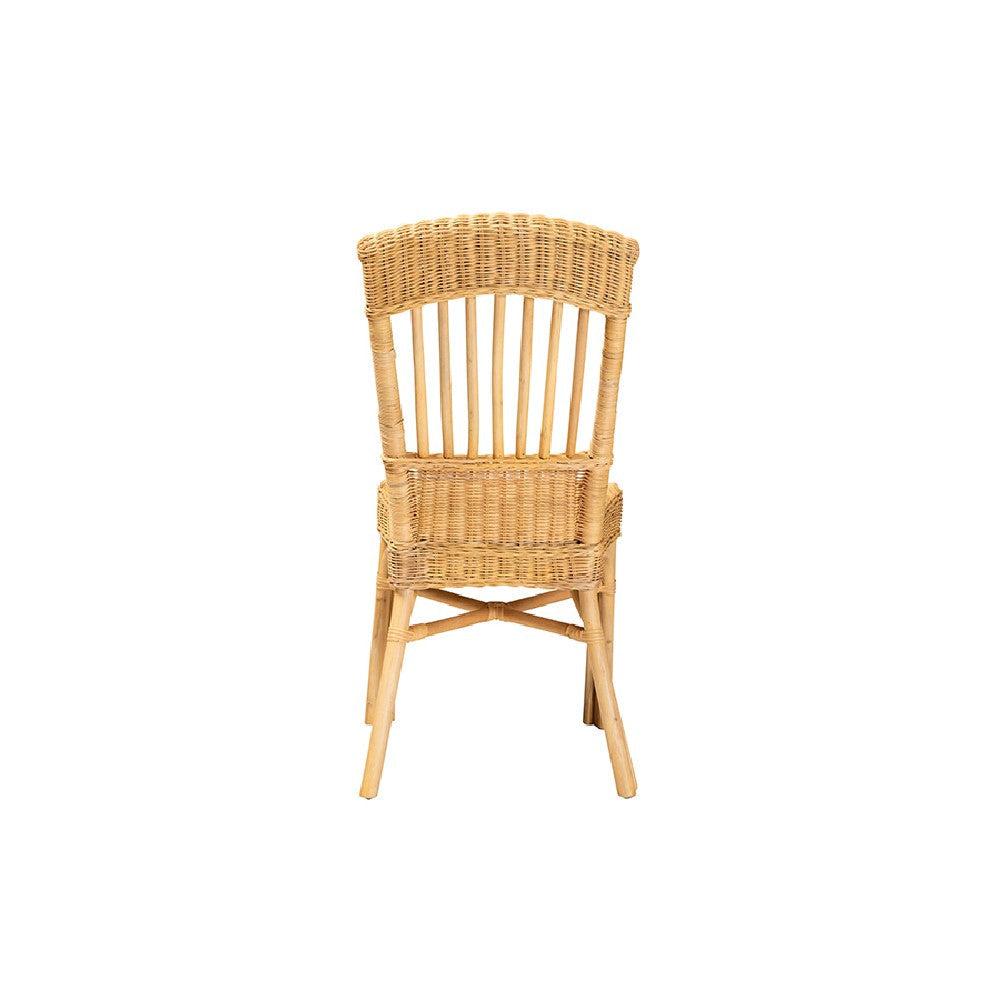 bali & pari Barito Modern Bohemian Natural Brown Rattan Dining Chair WHI-Barito-Rattan-DC