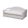 Baxton Studio Becker Modern and Contemporary Transitional Beige Fabric Upholstered Twin Size Daybed with Trundle