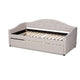 Baxton Studio Becker Modern and Contemporary Transitional Beige Fabric Upholstered Twin Size Daybed with Trundle