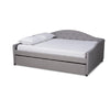 Baxton Studio Becker Modern and Contemporary Transitional Grey Fabric Upholstered Full Size Daybed with Trundle