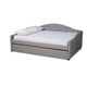 Baxton Studio Becker Modern and Contemporary Transitional Grey Fabric Upholstered Full Size Daybed with Trundle