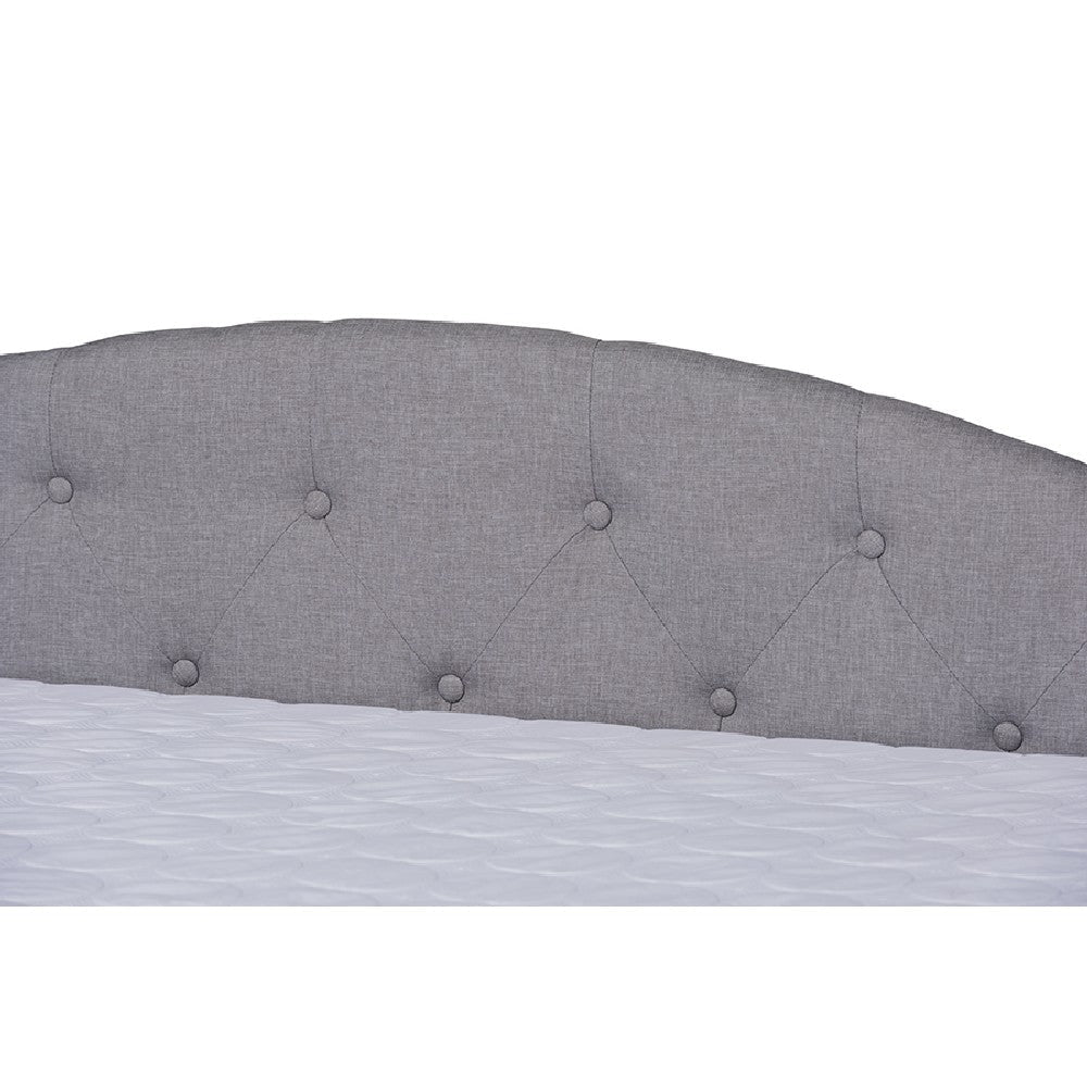 Baxton Studio Becker Modern and Contemporary Transitional Grey Fabric Upholstered Full Size Daybed with Trundle
