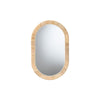 bali & pari Bella Modern Bohemian Natural Brown Mahogany Wood and Natural Rattan Oval Mirror WHI-Bella-Hardwood-Oval-Mirror