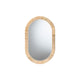 bali & pari Bella Modern Bohemian Natural Brown Mahogany Wood and Natural Rattan Oval Mirror WHI-Bella-Hardwood-Oval-Mirror
