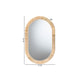 bali & pari Bella Modern Bohemian Natural Brown Mahogany Wood and Natural Rattan Oval Mirror