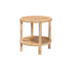 bali & pari Bella Modern Bohemian Natural Brown Mahogany Wood and Natural Rattan 2-Tier End Table WHI-Bella-Mahogany-ET