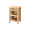 bali & pari Bella Modern Bohemian Natural Brown Mahogany Wood and Natural Rattan 1-Drawer Nightstand WHI-Bella-Mahogany-SM-NS