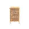 bali & pari Bella Modern Bohemian Natural Brown Mahogany Wood and Natural Rattan 1-Drawer Nightstand WHI-Bella-Mahogany-SM-NS