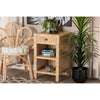 bali & pari Bella Modern Bohemian Natural Brown Mahogany Wood and Natural Rattan 1-Drawer Nightstand WHI-Bella-Mahogany-SM-NS