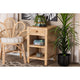 bali & pari Bella Modern Bohemian Natural Brown Mahogany Wood and Natural Rattan 1-Drawer Nightstand WHI-Bella-Mahogany-SM-NS