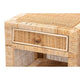 bali & pari Bella Modern Bohemian Natural Brown Mahogany Wood and Natural Rattan 1-Drawer Nightstand WHI-Bella-Mahogany-SM-NS