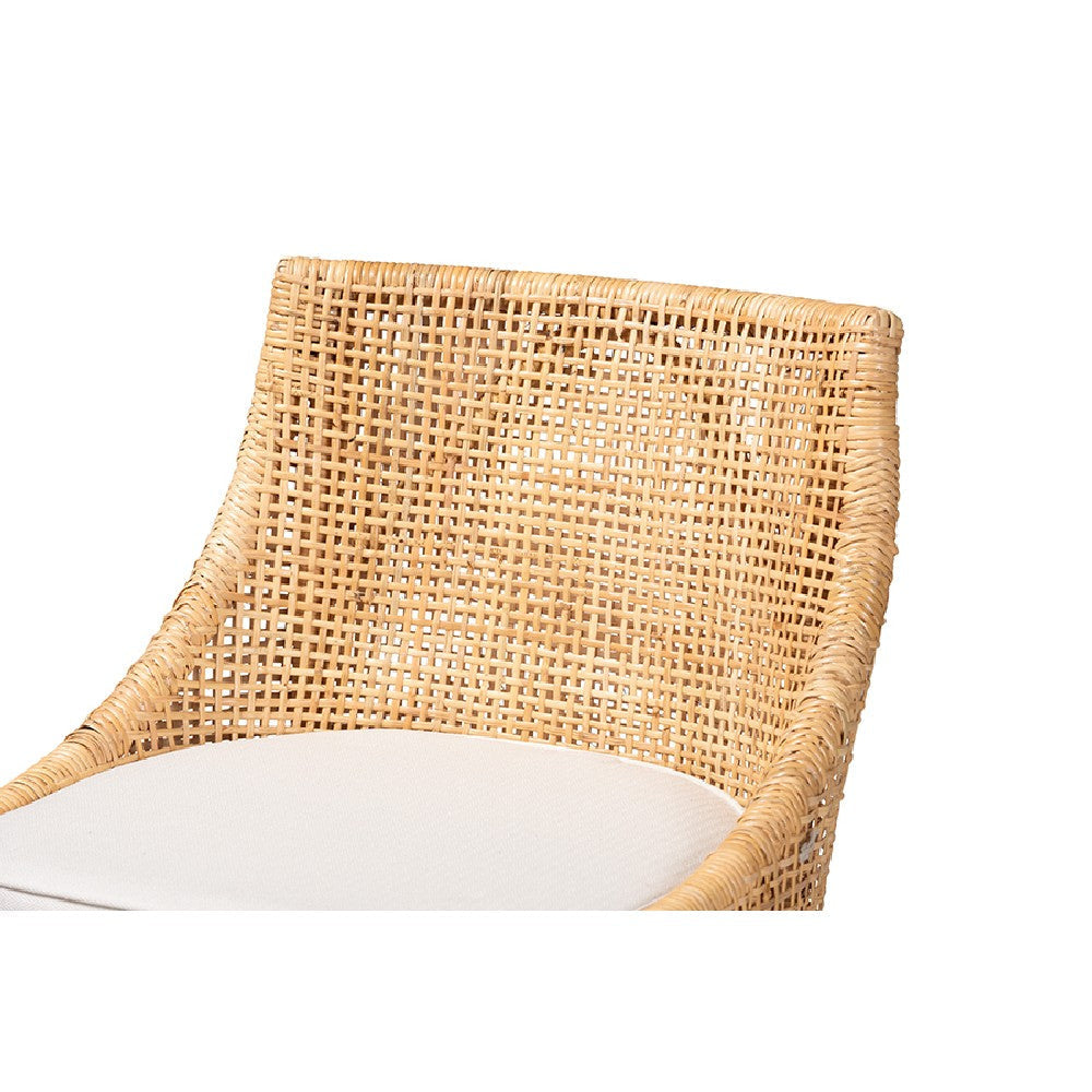 bali & pari Bella Modern Bohemian Natural Brown Rattan Bar Stool WHI-Bella-Rattan-BS